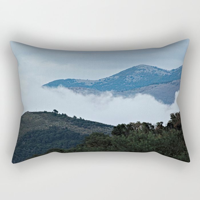 Hills Clouds Scenic Landscape 5 Rectangular Pillow