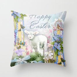 Easter Lamb Throw Pillow