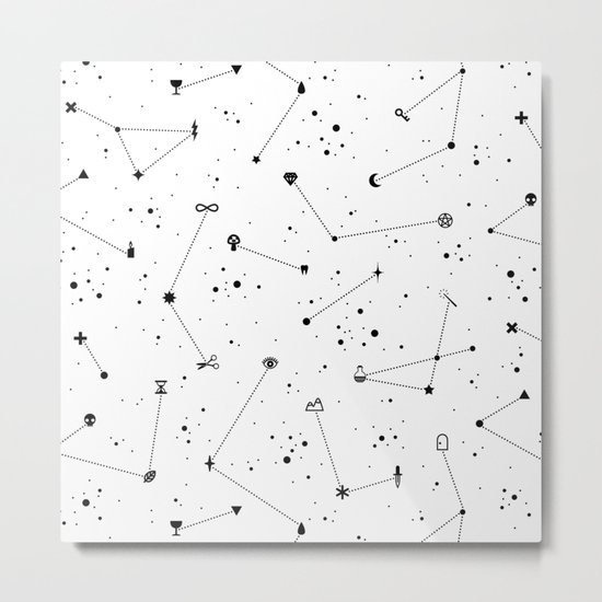 Constellations (White) Metal Print