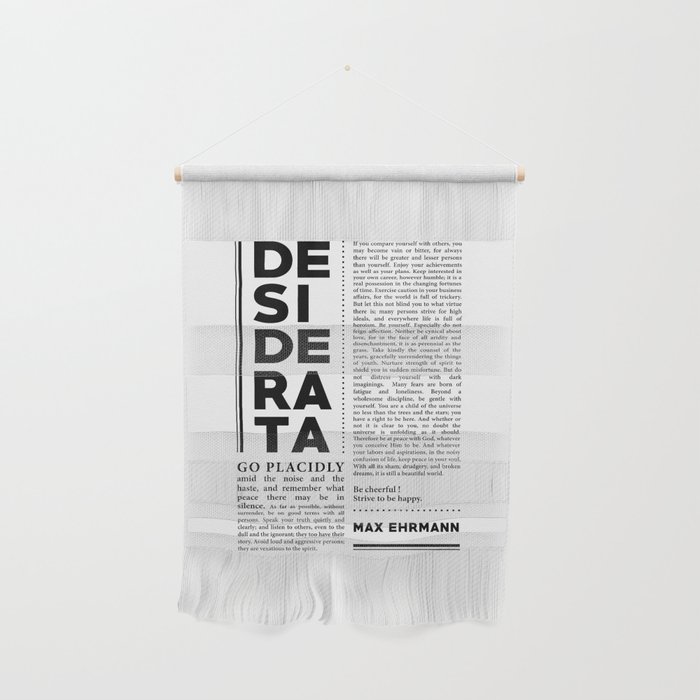 Desiderata by Max Ehrmann - Typography Print 29 Wall Hanging