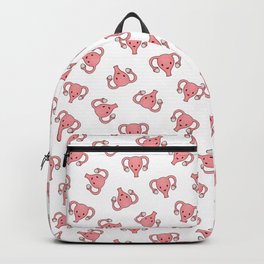 Crazy Ditsy Happy Uterus in White Backpack