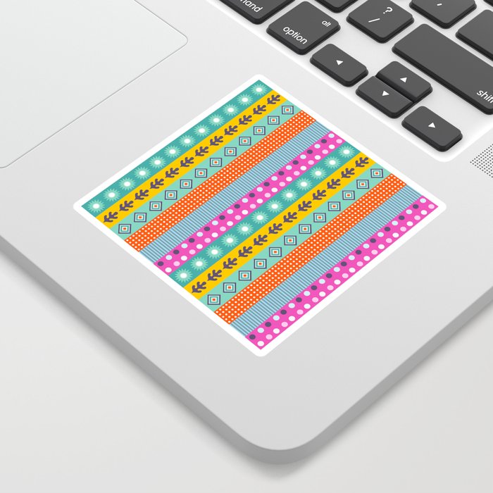 Vivid color and shape stripes Sticker