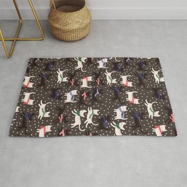 Cats in Colorful Scarves Rug