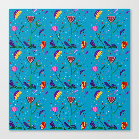 Flowers at Dusk, original art, repeated Canvas Print