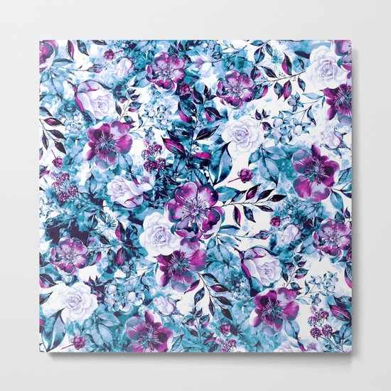 RPE FLORAL BLUE Metal Print