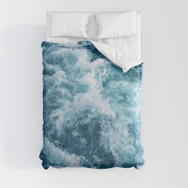 Turquoise Waves Ocean Blue Comforter
