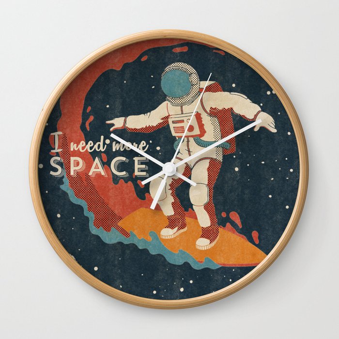 I need more space - Vintage space poster #8 Wall Clock