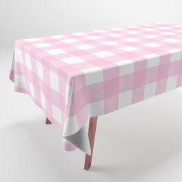 Dark Pink Pastel Farmhouse Style Gingham Check Tablecloth