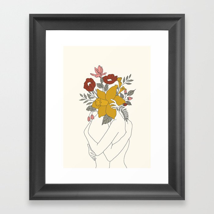 Colorful Blossom Hug Framed Art Print