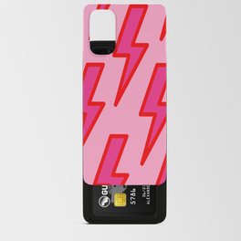 Pink and Red Y2k Lightning Bolt Wallpaper - Preppy Aesthetic Android Card Case