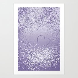 Sparkling ULTRA VIOLET Lady Glitter Heart #1 (Faux Glitter) #decor #art #society6 Art Print