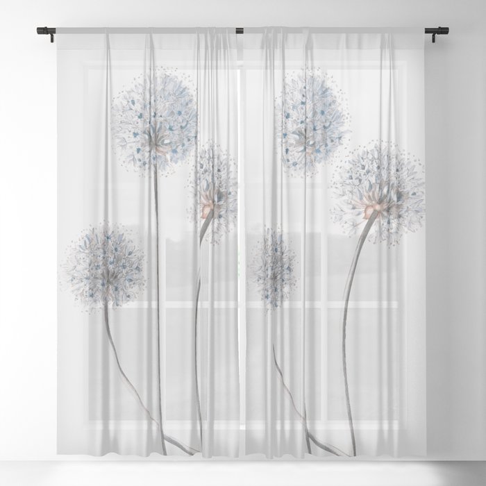 Dandelion 2 Sheer Curtain By Andreas12 Society6 Dandelion 2 Sheer Curtain By Andreas12, Dandelion Print Curtains