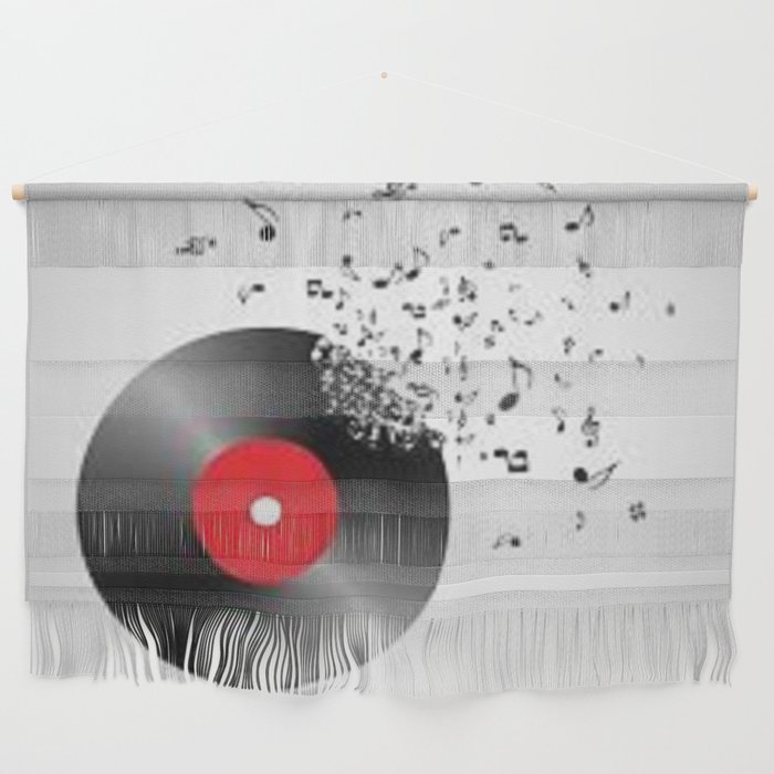 Vinyl with musical notes Wall Hanging