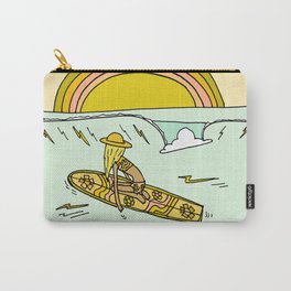 paddle on to new adventures // new year by surfy birdy Carry-All Pouch | Waves, Goodvibes, Rainbow, Surfybirdy, Surfart, Drawing, Curated, Positiveart, Radiate, Retrosurf 
