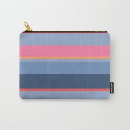 70s Style Simple Colored Stripes - Blues  Pinks Peach Carry-All Pouch