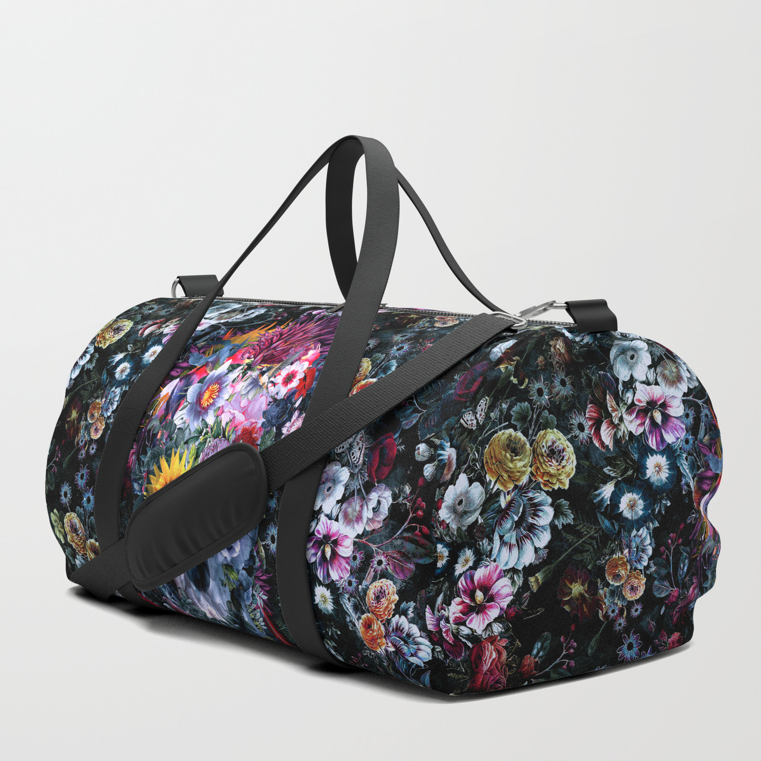 floral duffle bag with wheels