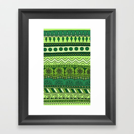 Yzor pattern 003 green Framed Art Print