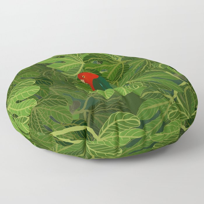 King Parrot in the Fig Tree Floor Pillow
