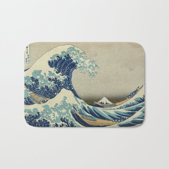 Great Wave Off Kanagawa (Kanagawa oki nami-ura or 神奈川沖浪裏) Bath Mat