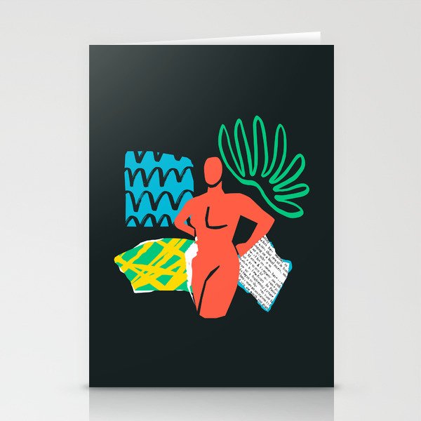Abstract woman body collage art illustration Stationery Cards