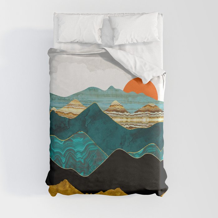 Turquoise Vista Duvet Cover