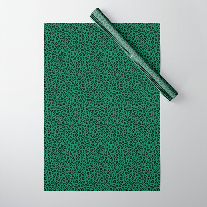 LEOPARD PRINT in GREEN | Collection : Leopard Spots – Punk Rock Animal Prints | Wrapping Paper