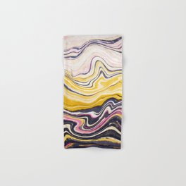 Marbling Abstract with Yellow Hand & Bath Towel