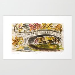 Bow Bridge in Autumn  Art Print