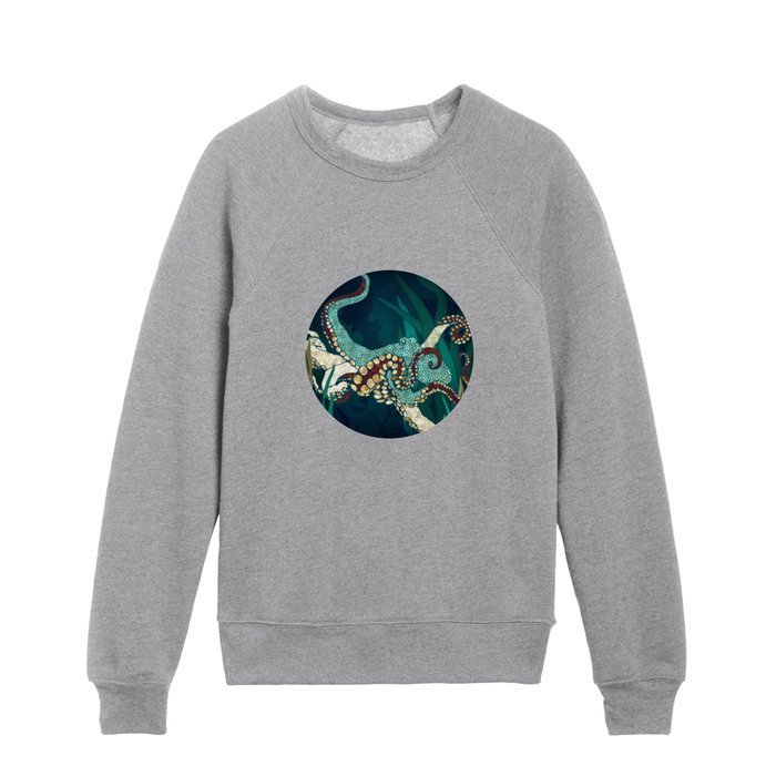 Metallic Octopus V Kids Crewneck