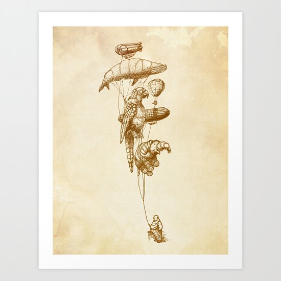 The Helium Menagerie (sepia) Art Print