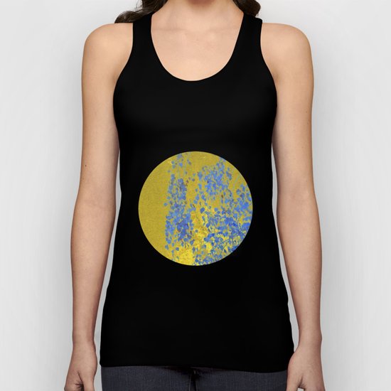 Blue Branch on Gold Unisex Tank Top