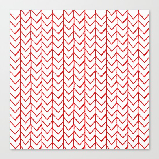 Herringbone Red Canvas Print