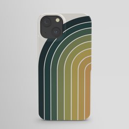Gradient Arch XXVI Green Tones Mid Century Modern Rainbow iPhone Case