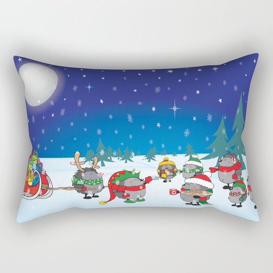 Hedgehog's Christmas magic Rectangular Pillow