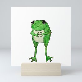 Polite Watercolor Frog Mini Art Print