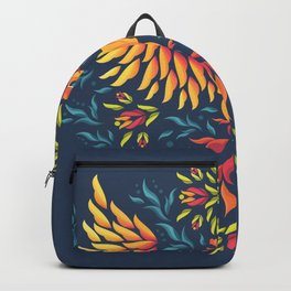 Phoenix Rising Backpack | Graphicdesign, Nature, Bird, Phoenix, Colourful, Animal, Digital, Floral, Pattern 