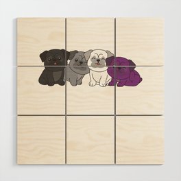 Asexual Flag Pug Pride Lgbtq Cute Dogs Wood Wall Art