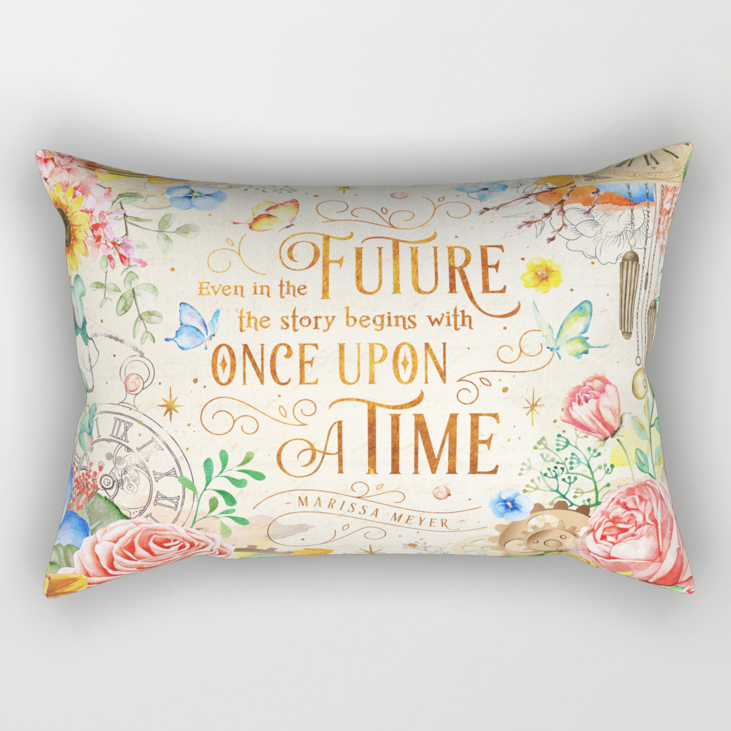 Society6 But in The End by Stella Bookish Art on Rectangular Pillow Small 17 x 12