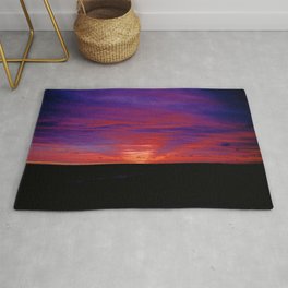 Amethyst pink sunrise burning bright on underbelly of clouds purple sky color photograph / photography for home and wall decor Area & Throw Rug