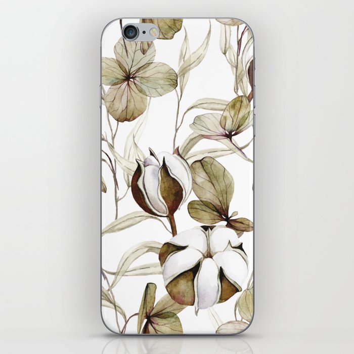 Vintage Transparent Leaves and Flowers iPhone Skin