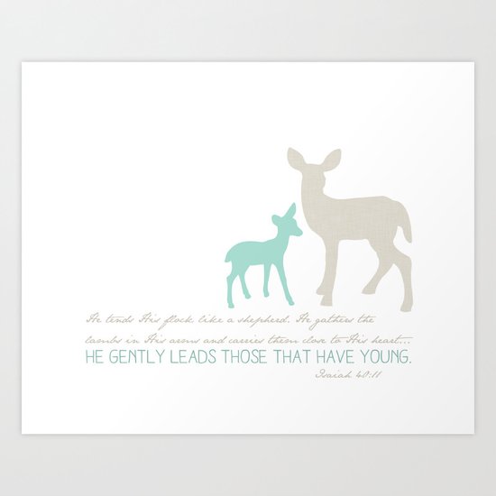 He Gently Leads - deer Art Print