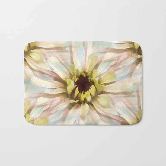 Painterly Seamless Pink Zinnia Bath Mat