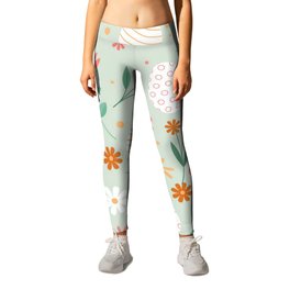 Happy Easter Egg Floral Collection Leggings