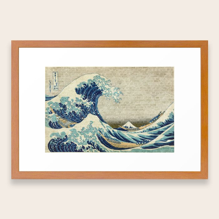 Brick Wall Painting Japanese Great Wave Off Kanagawa Urban