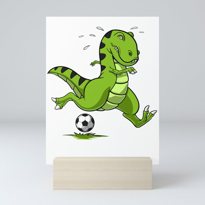 Soccer T-Rex Dinosaur Mini Art Print