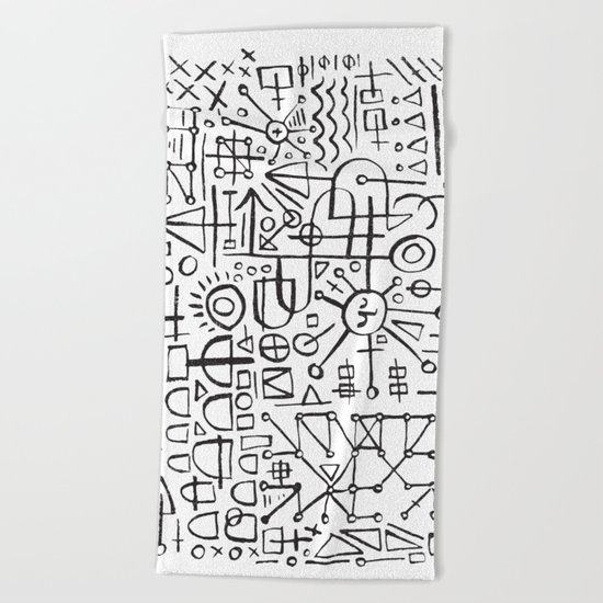 ALIEN WRITING Beach Towel
