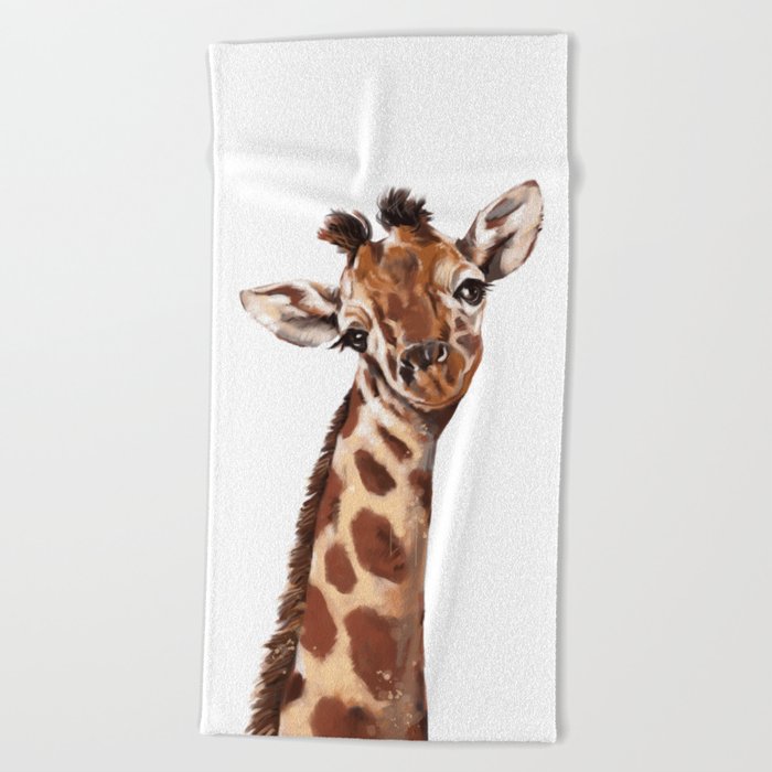 Baby Giraffe Beach Towel