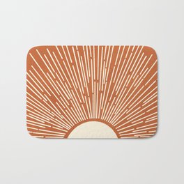 Terracota Minimalist Sun Bath Mat | Terracotta, Boho, Modern Classic, Contemporary, Modern, Burnt Orange, Sunset, Simple, Graphicdesign, Midcentury 