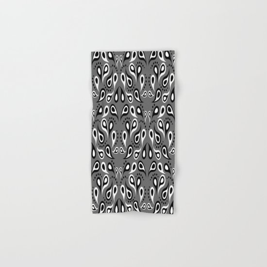 Black White And Grey Paisley Hand & Bath Towel