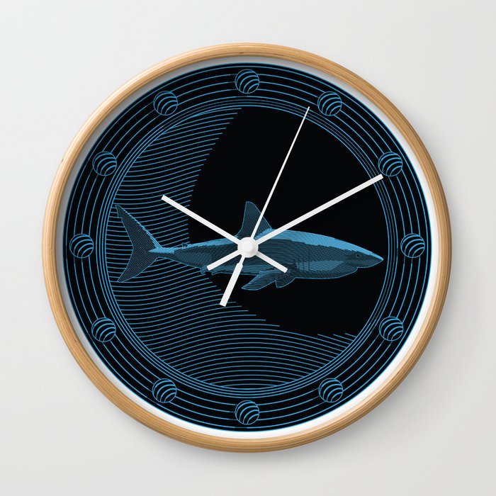 Engraved Shark Wall Clock